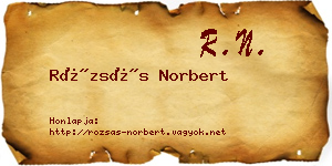 Rózsás Norbert névjegykártya