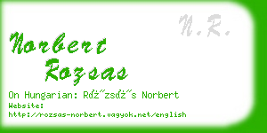 norbert rozsas business card
