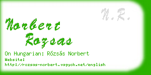 norbert rozsas business card